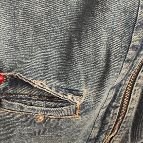 Rare Vintage Cherokee Aviator-Style Denim Sherpa Jacket – Women’s M - Picture 5 of 11